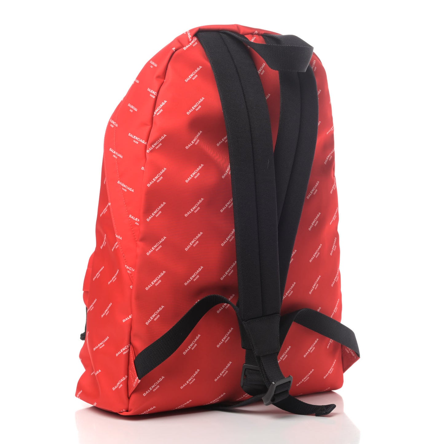 Twill Nylon Allover Logo Print Explorer Backpack Rouge Vermillion White