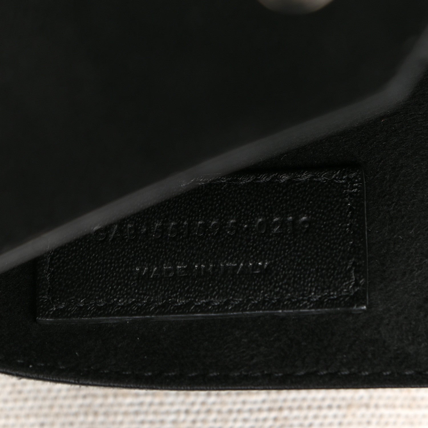Saint Laurent Canvas Calfskin Teddy Drawstring Shopping Tote White Black 8 of 10