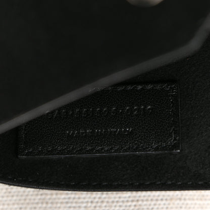 Saint Laurent Canvas Calfskin Teddy Drawstring Shopping Tote White Black 8 of 10