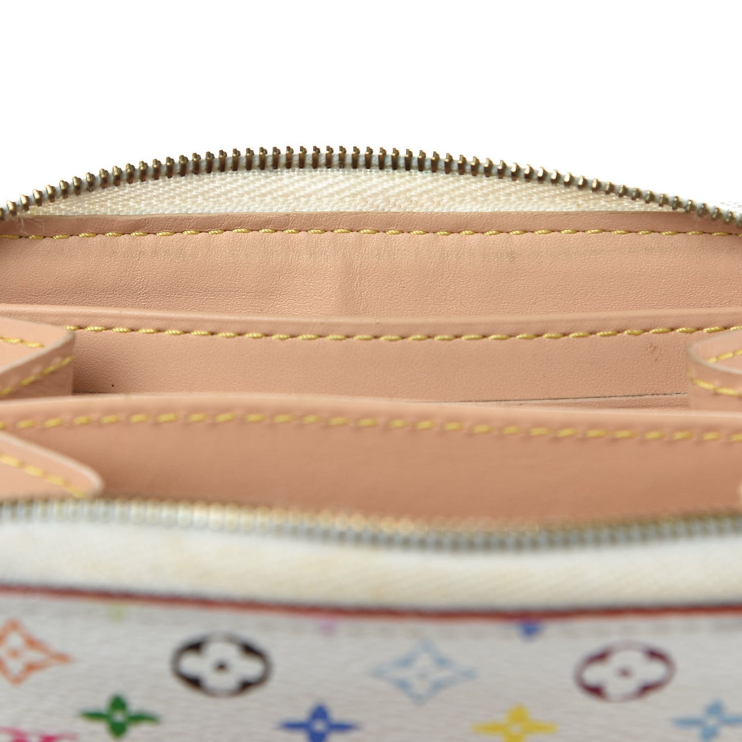 Monogram Multicolor Zippy Coin Purse Wallet White Litchi