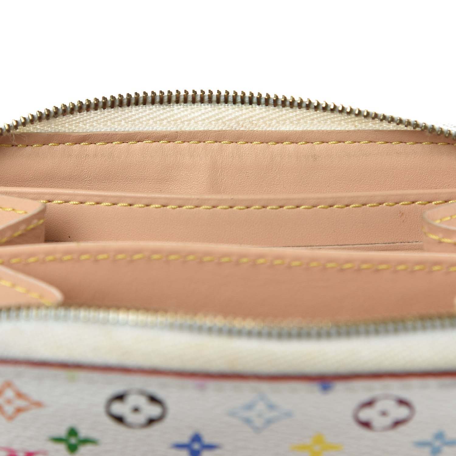 Louis Vuitton Monogram Multicolor Zippy Coin Purse Wallet White Litchi 9 of 9