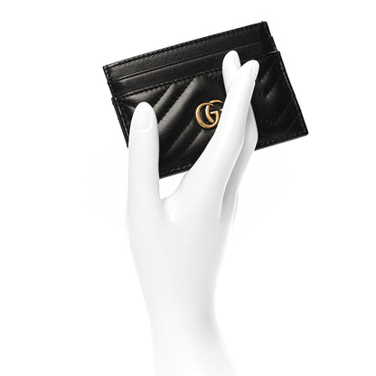 Gucci Calfskin Matelasse GG Marmont Card Holder Black 2 of 8