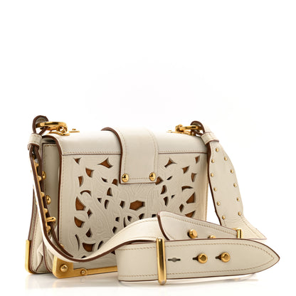 Prada City Calf Saffiano Laser Cut Cahier Bag Talco 3 of 16