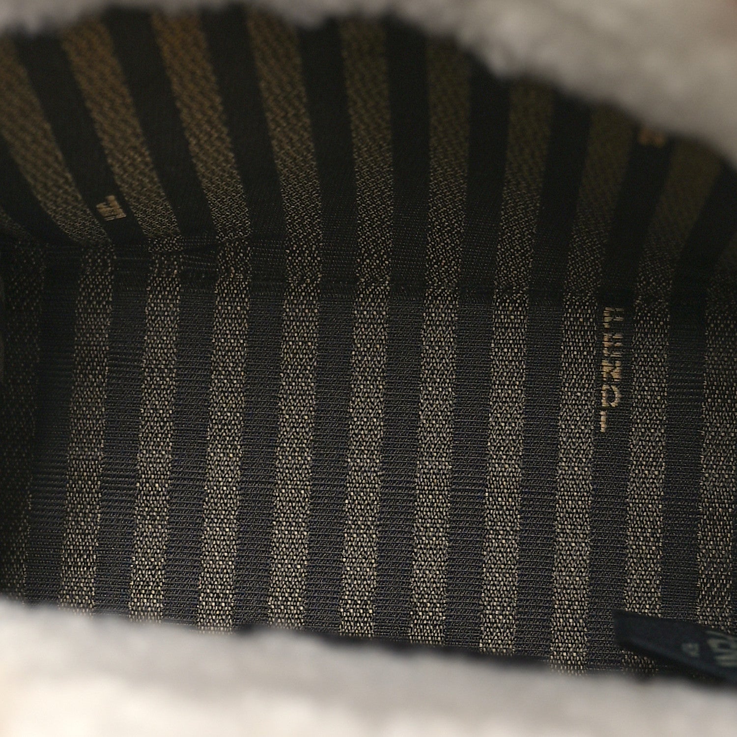 Fendi Shearling Vitello King Plexiglass Logo Mini Fendi Sunshine Shopper Tote White 5 of 10