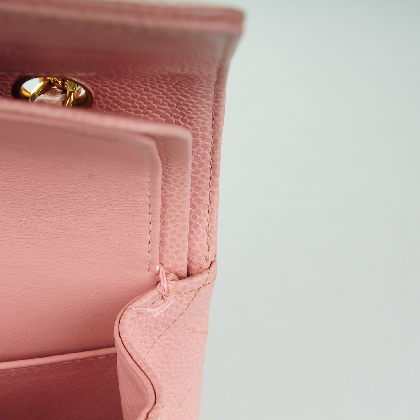Caviar Quilted Medium Double Flap Pink