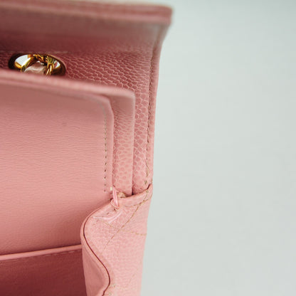 Chanel Caviar Quilted Medium Double Flap Pink 9 of 10