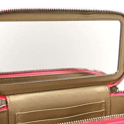 Chanel Patent Quilted Pearl Crush Small Vanity Case With Chain Neon Pink 5 of 11