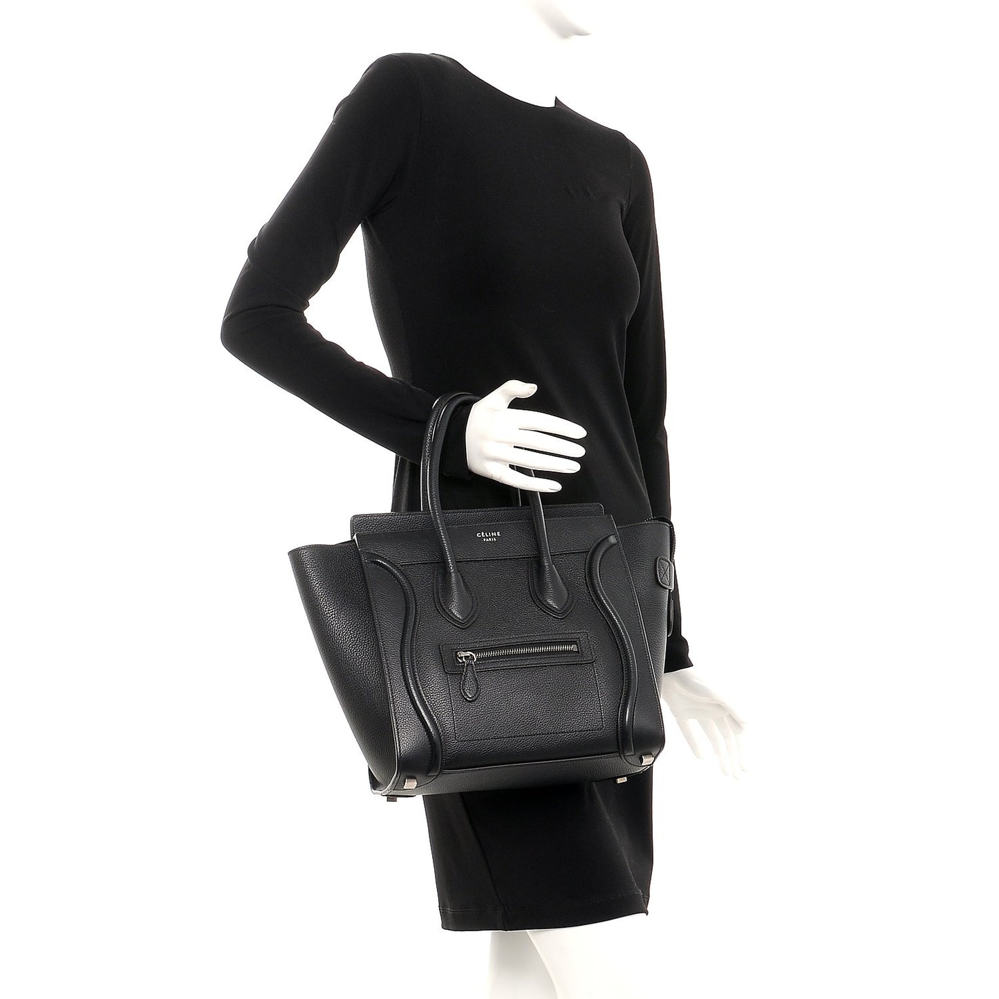 Drummed Calfskin Micro Luggage Black
