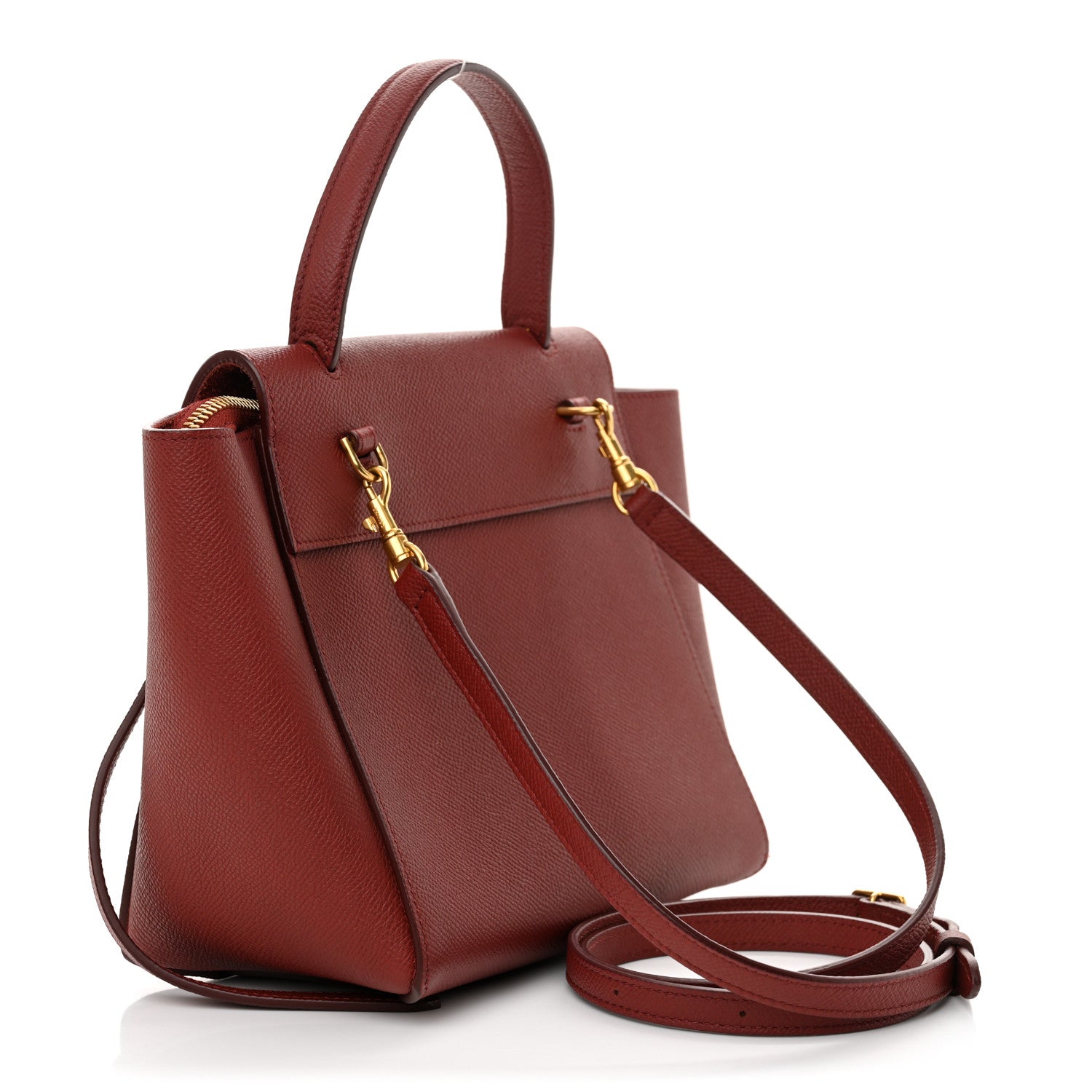 Celine Grained Calfskin Nano Belt Bag Burgundy 2 of 11
