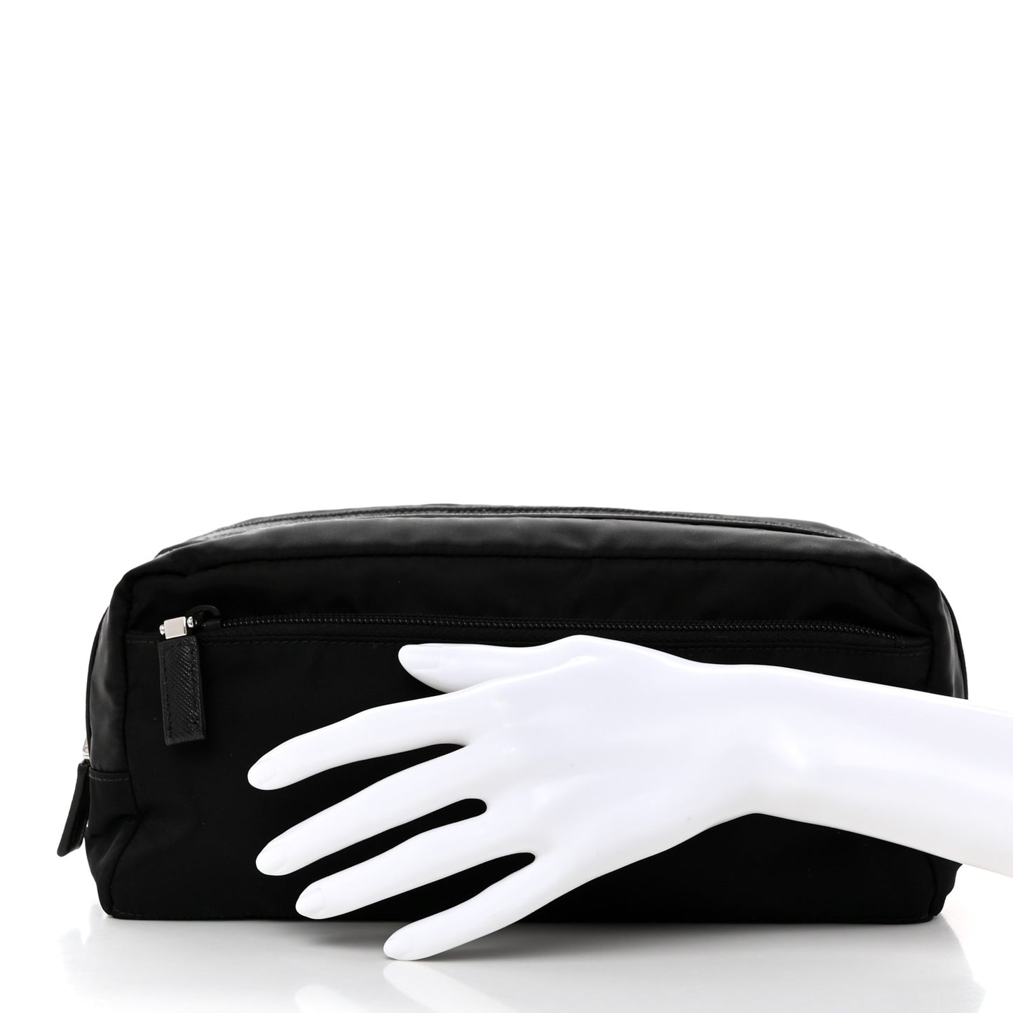 Re-Nylon Saffiano Travel Pouch Black