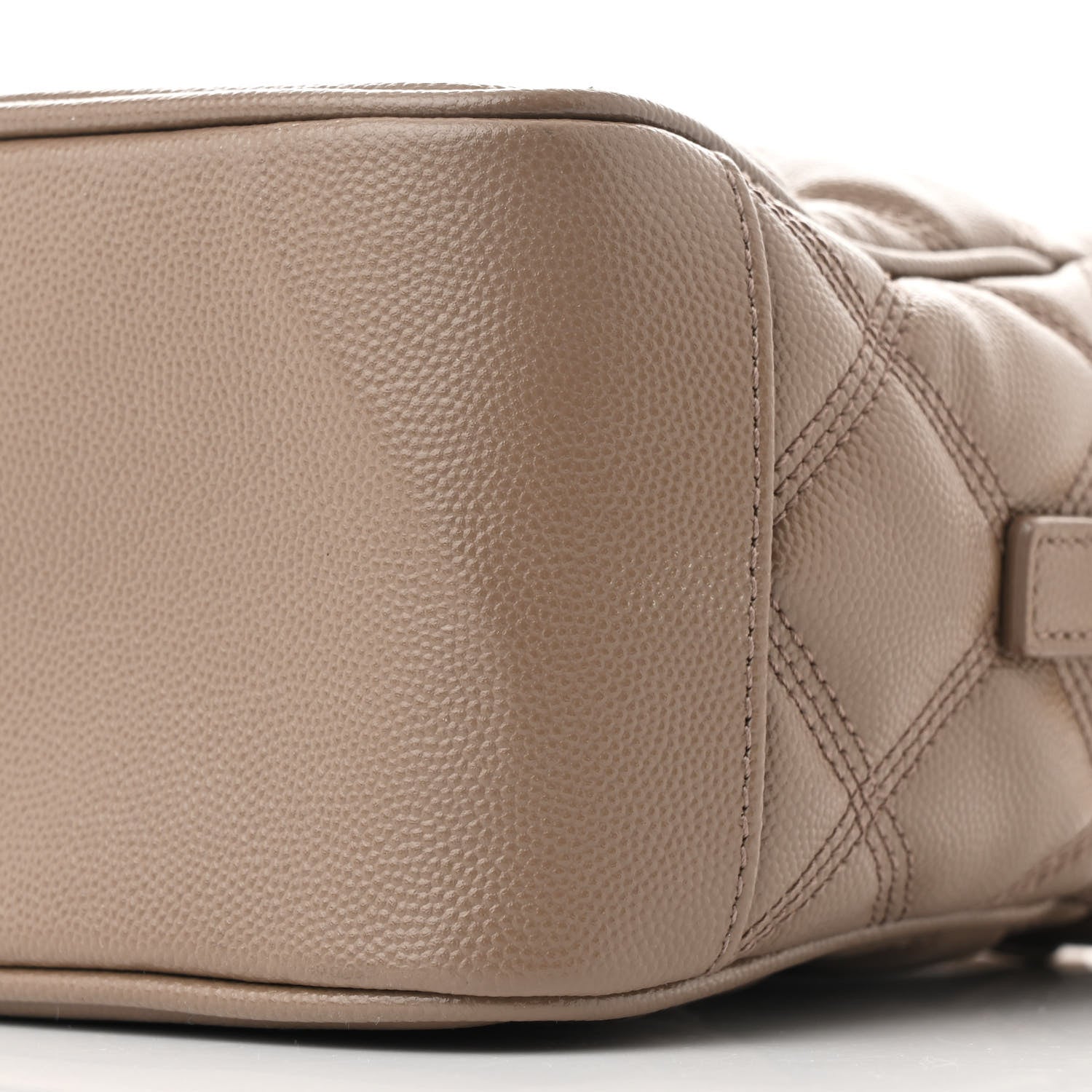 Saint Laurent Grain de Poudre Quilted 80's Vanity Bag Dark Beige 10 of 10
