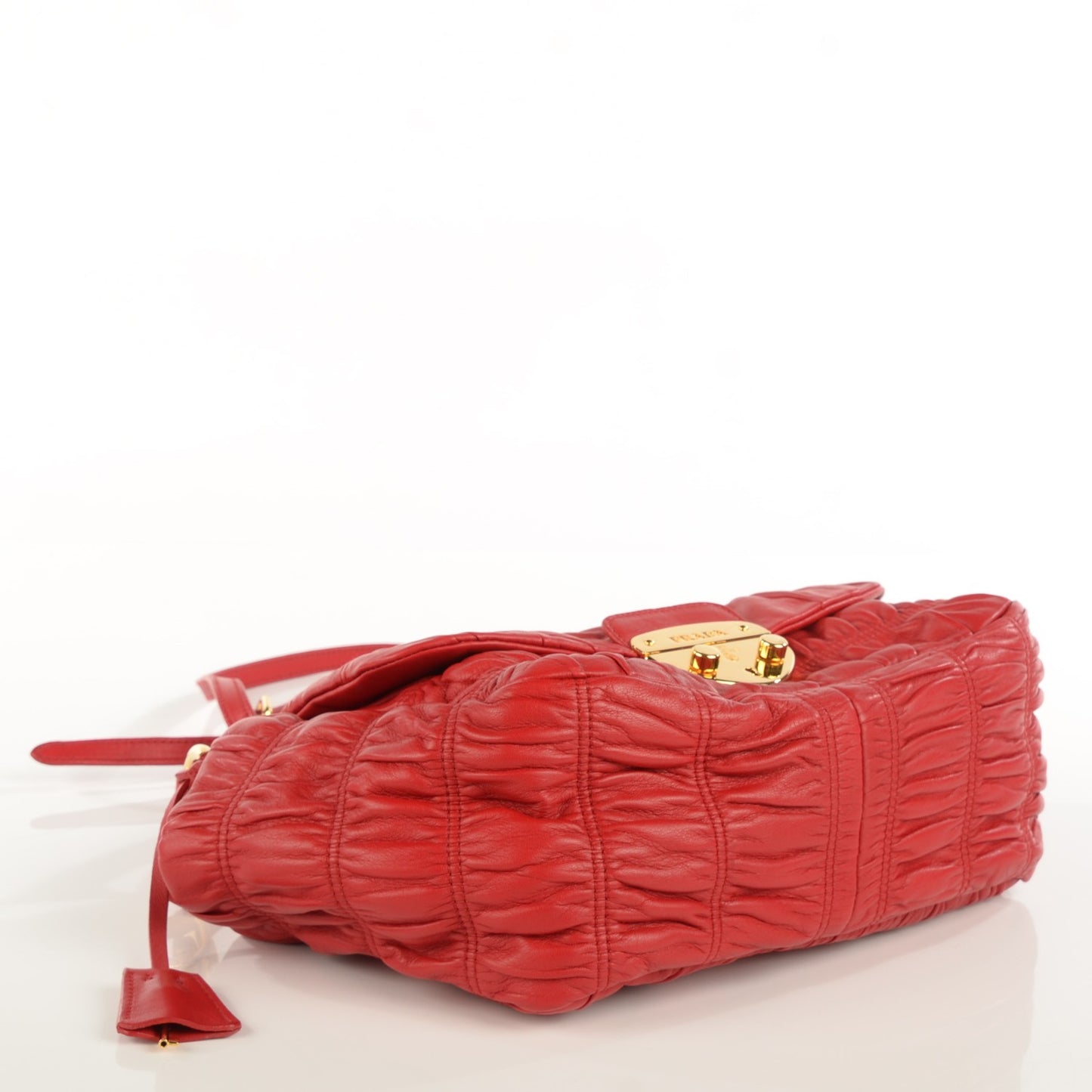 Nappa Dressy Gaufre Flap Bag Rosso