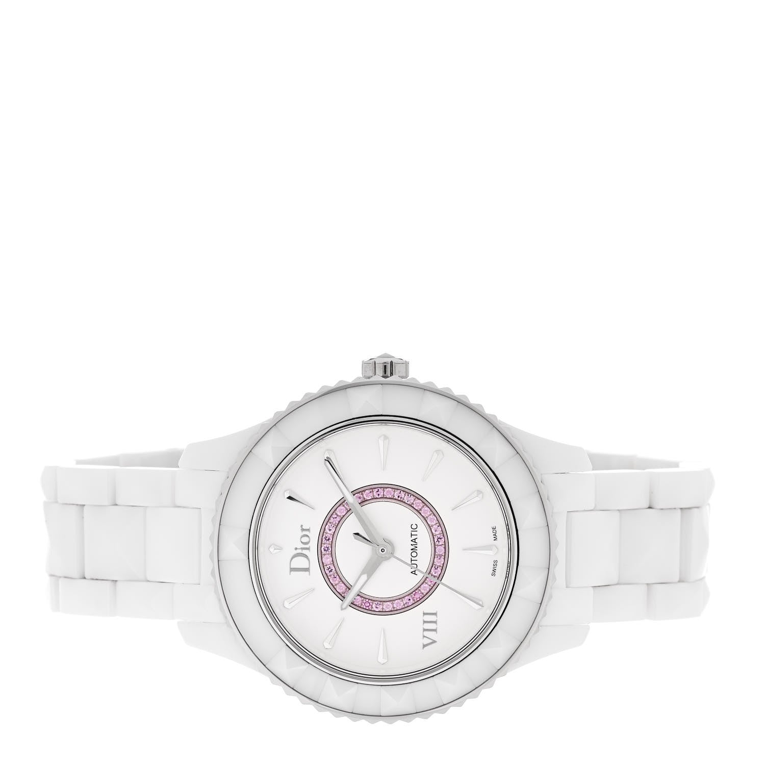 Christian Dior Stainless Steel Ceramic Pink Sapphire 38mm Dior VIII Automatic Watch White 2 of 6