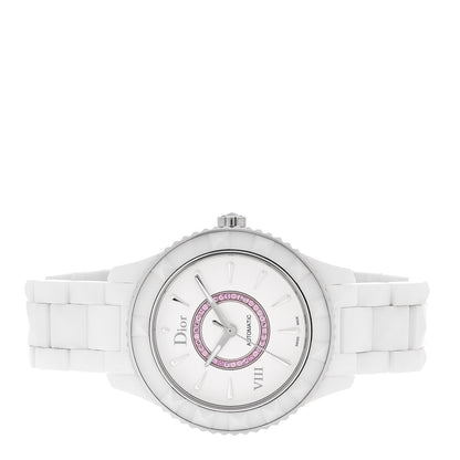 Christian Dior Stainless Steel Ceramic Pink Sapphire 38mm Dior VIII Automatic Watch White 2 of 6