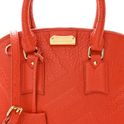 Burberry Heritage Grain Check Embossed Small Orchard Bowling Bag Orange 8 of 13