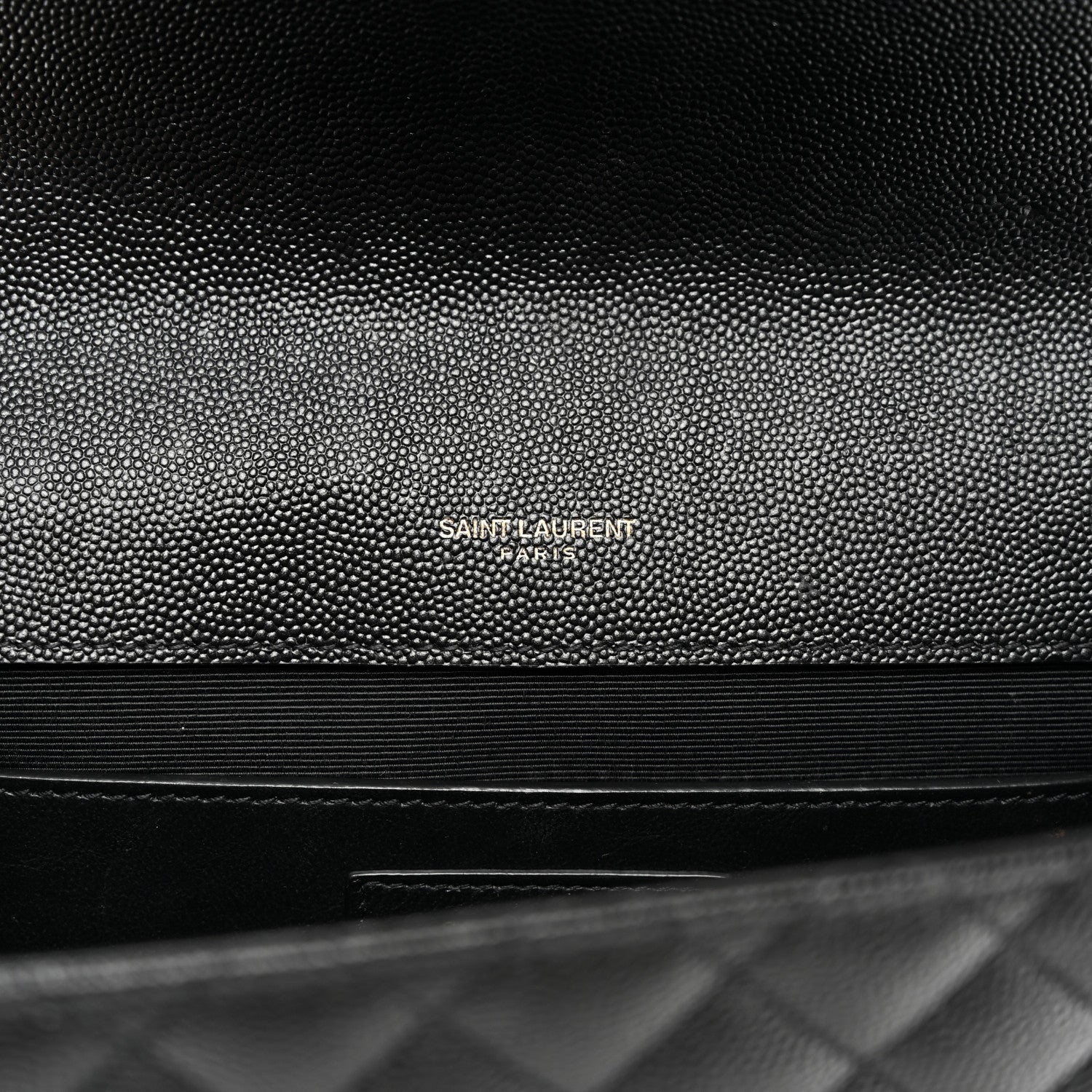 Saint Laurent Grain De Poudre Textured Mixed Matelasse Triquilt Medium Monogram Satchel Black 6 of 11