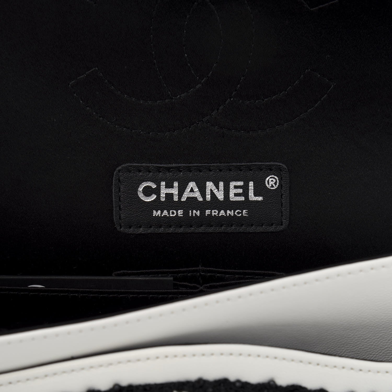Chanel Lambskin Crystal Embroidered Medium Garden Of Versailles Double Flap Black White 6 of 17