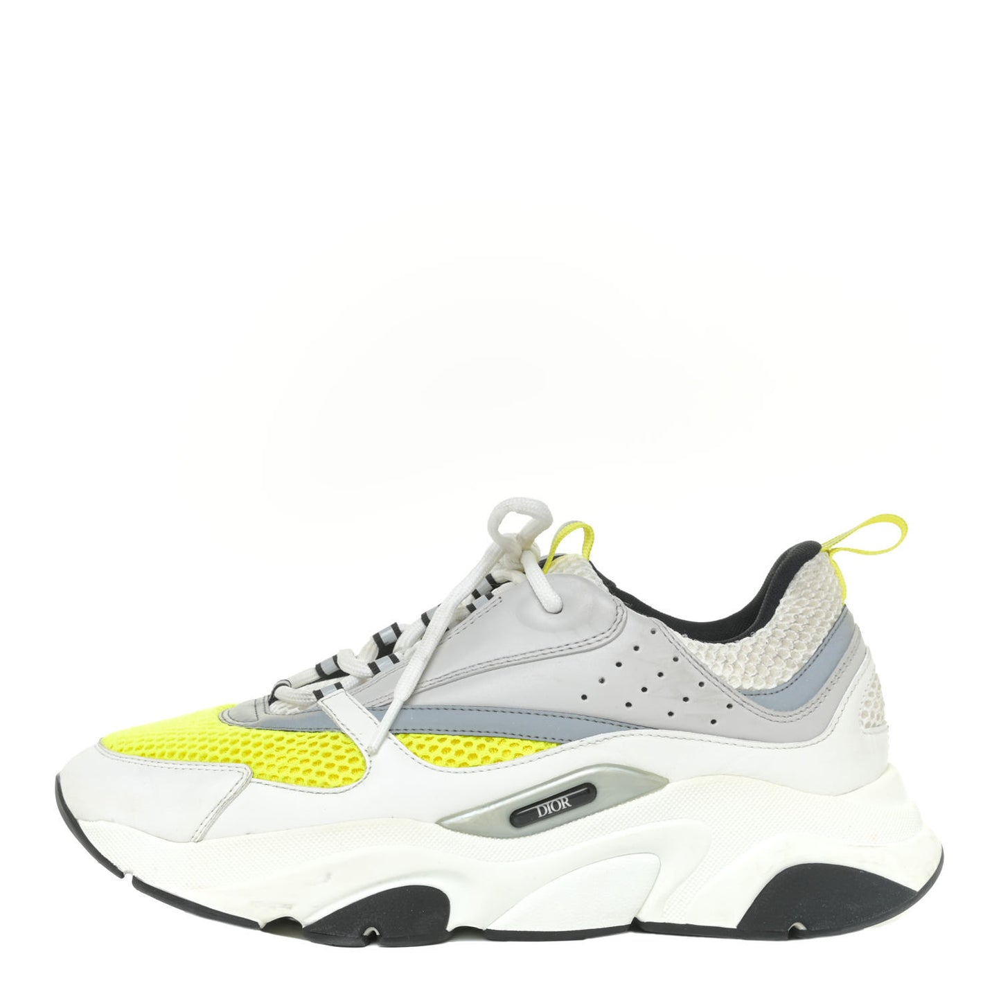 Technical Mesh Calfskin Mens B22 Sneakers 43 White Yellow