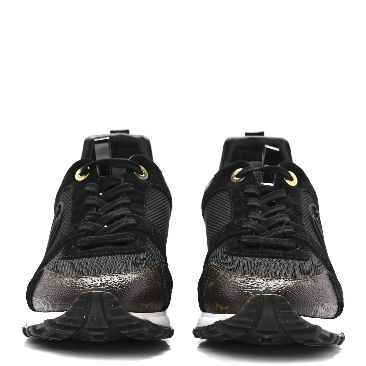 Suede Monogram Run Away Sneakers 40 Black