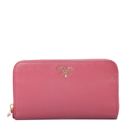 Prada Saffiano Zip Around Wallet Peonia 1 of 12