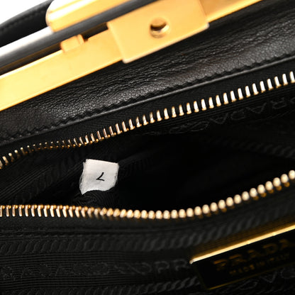 Prada Nappa Dressy Gaufre Framed Tote Black 7 of 11