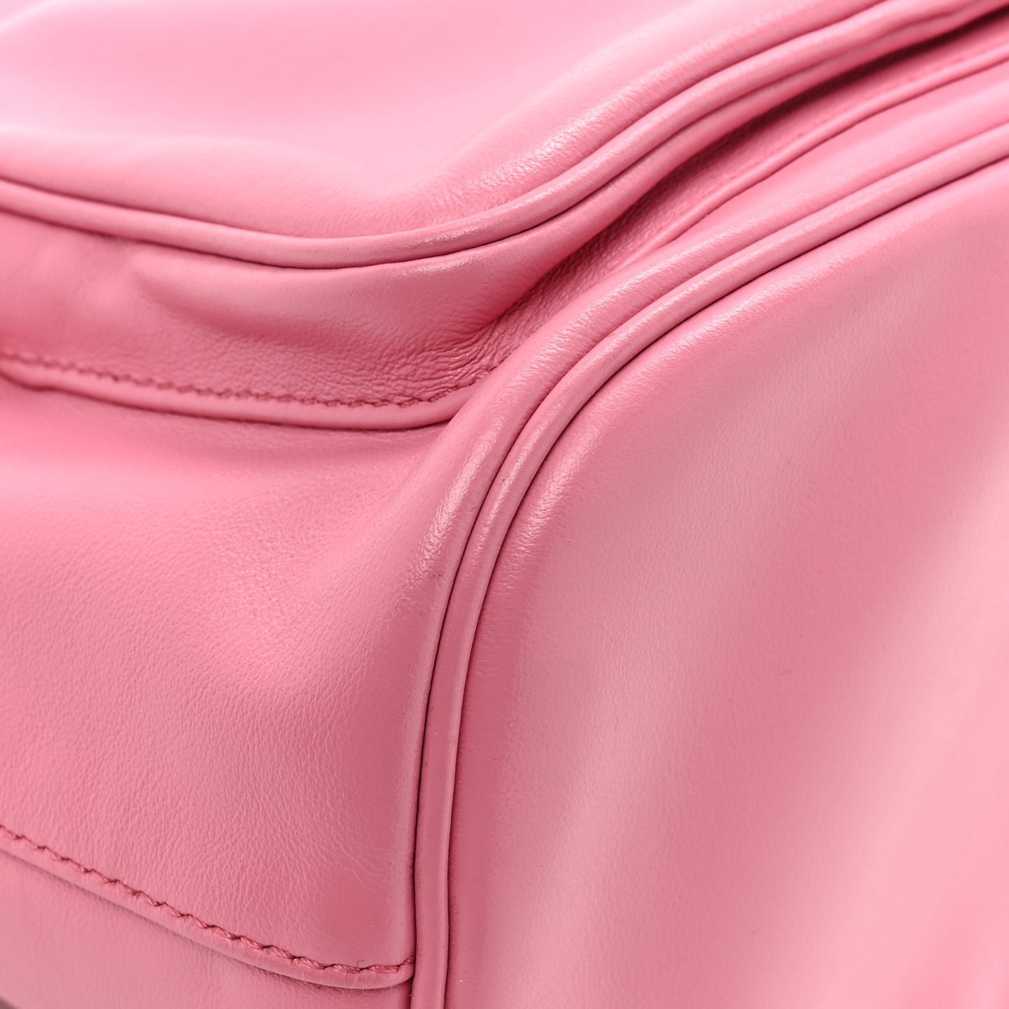 Soft Calfskin Saffiano Mini Bucket Crossbody Bag Peonia
