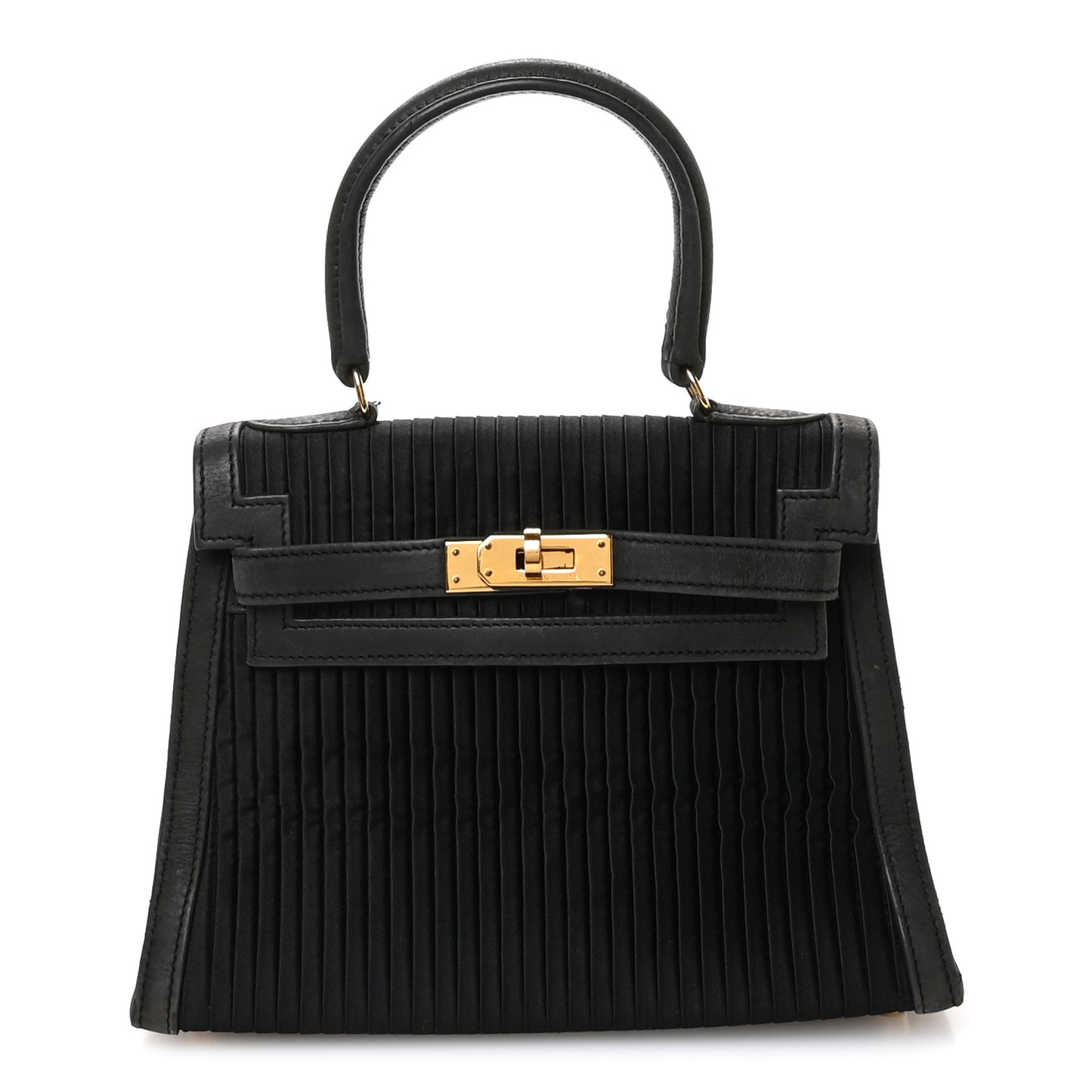 Silk Veau Doblis Pleated Mini Kelly Sellier 20 Black