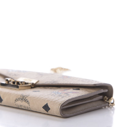 MCM Visetos Star Eyed Bunny Large Patricia Wallet On Chain Beige 7 of 9