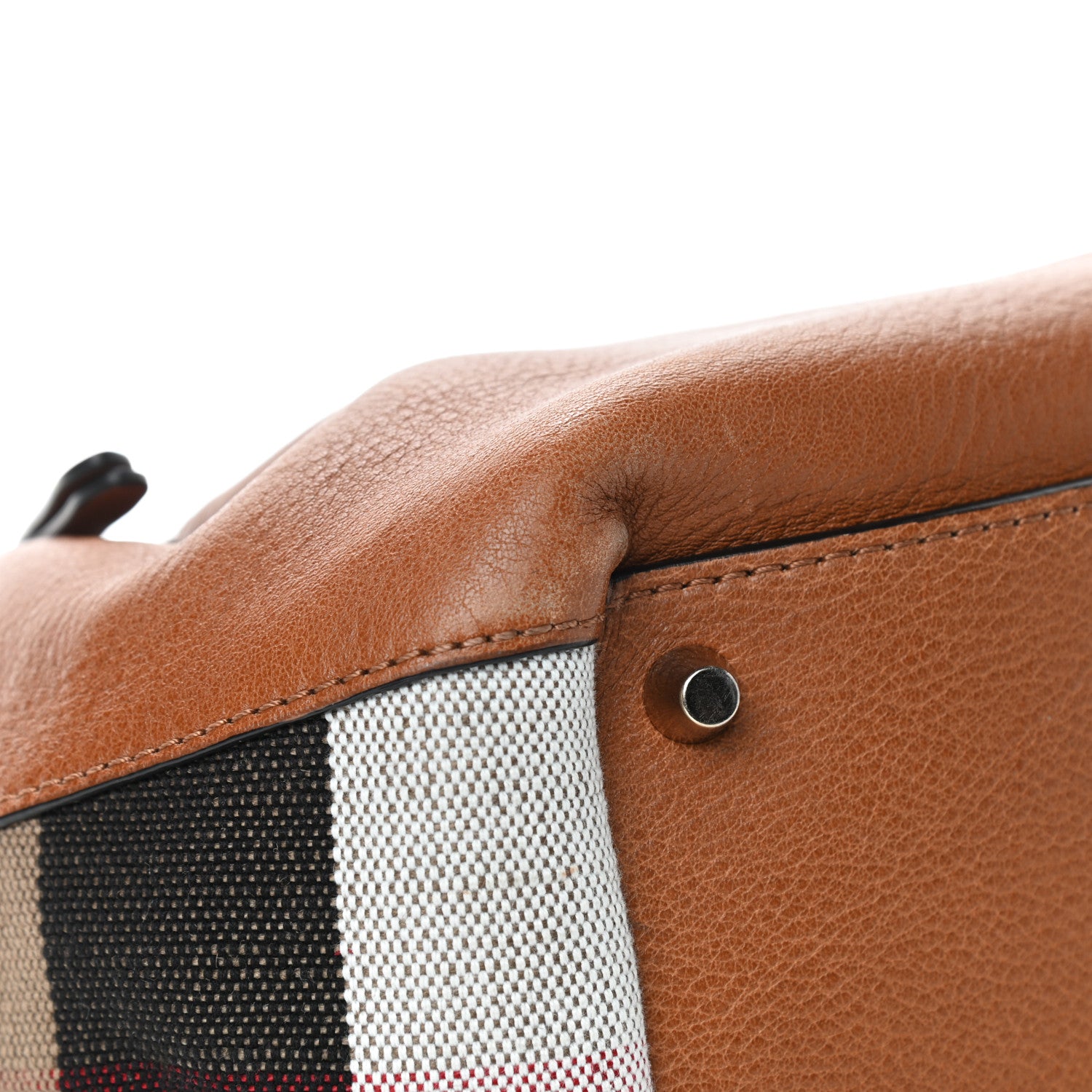 Burberry Brit Calfskin House Check Medium Maidstone Saddle Brown 5 of 11