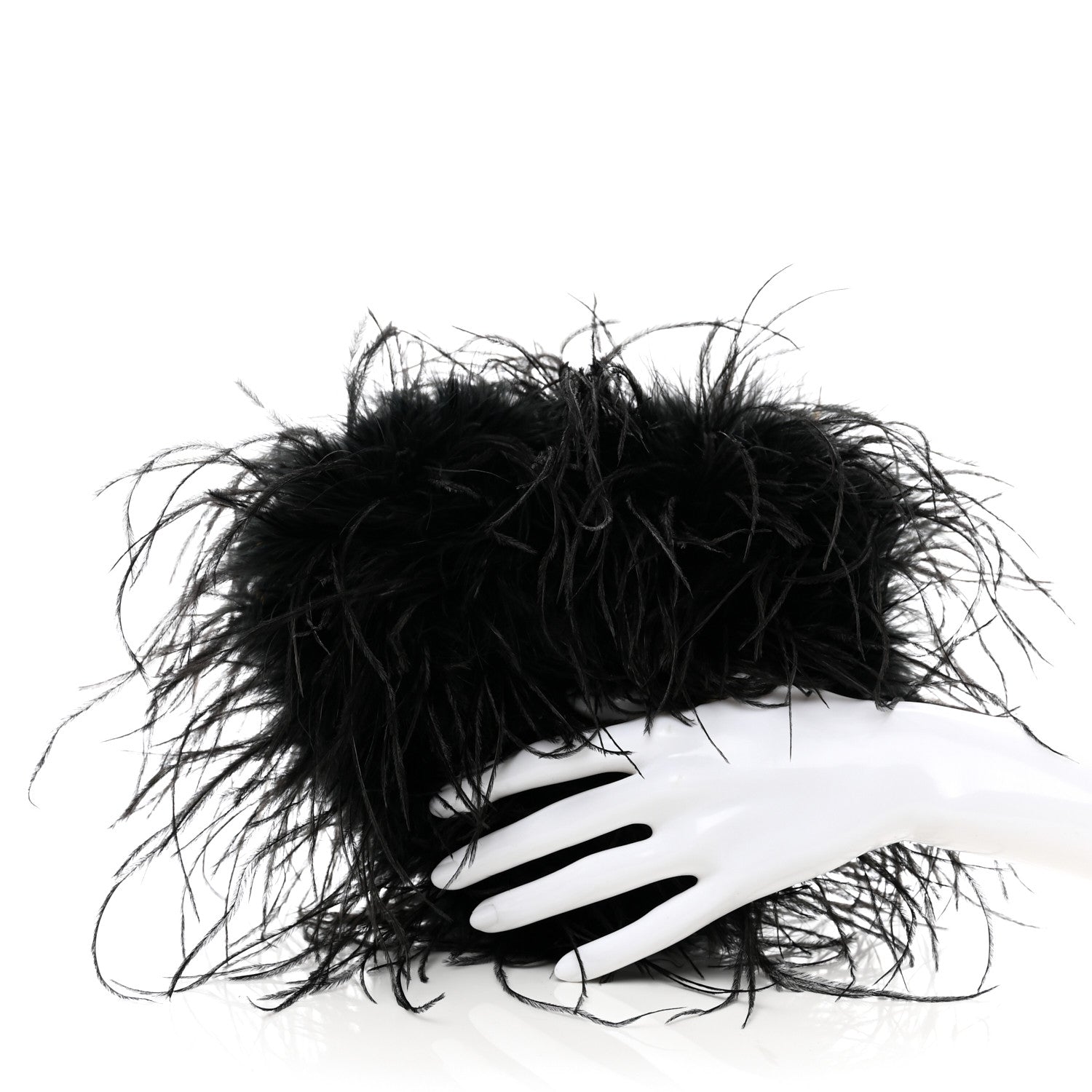 Alexander Wang Ostrich Feather Heart Pillow Clutch Black 2 of 11