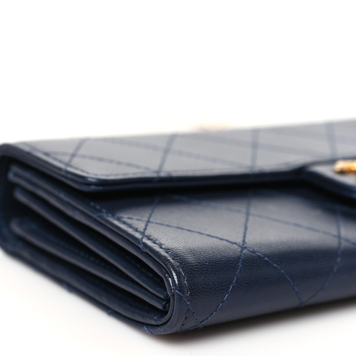 Chanel Goatskin Quilted Chic Pearls Clutch With Chain Navy 10 of 13
