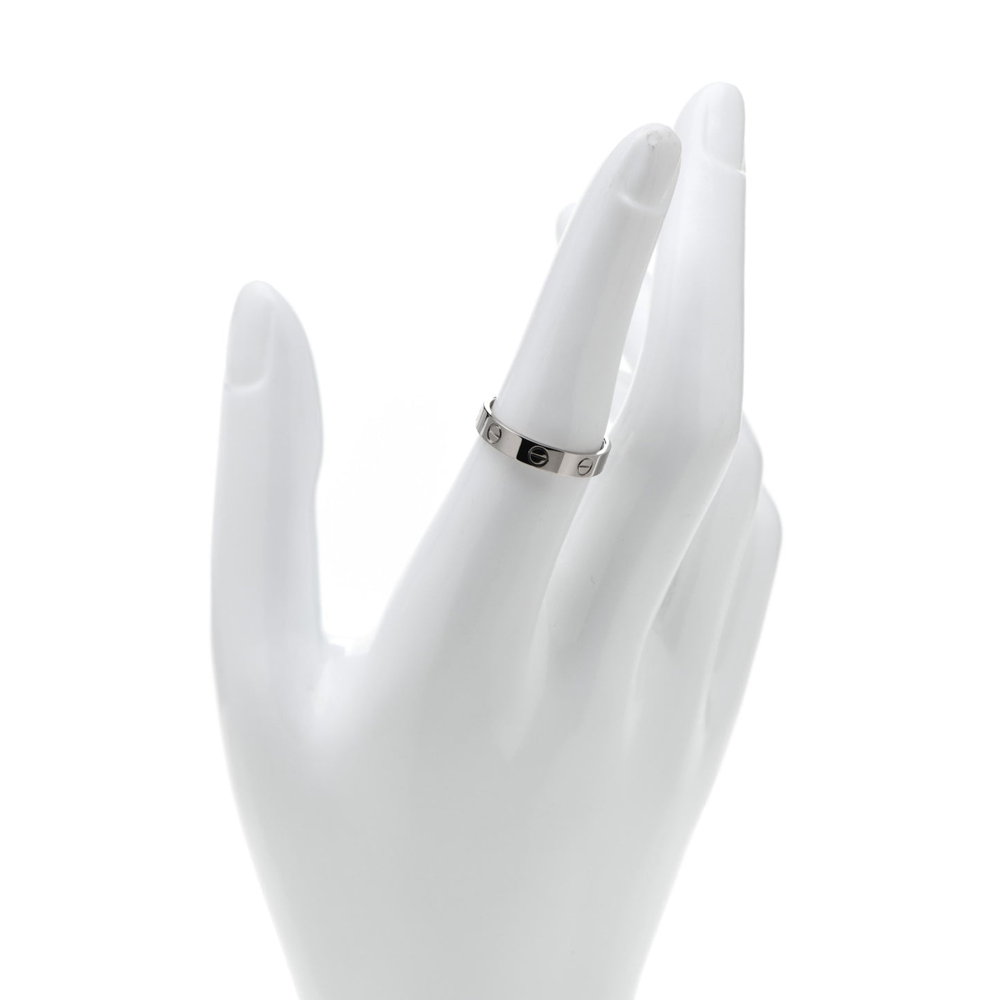 18K White Gold 3.5mm LOVE Wedding Band Ring 54 6.75