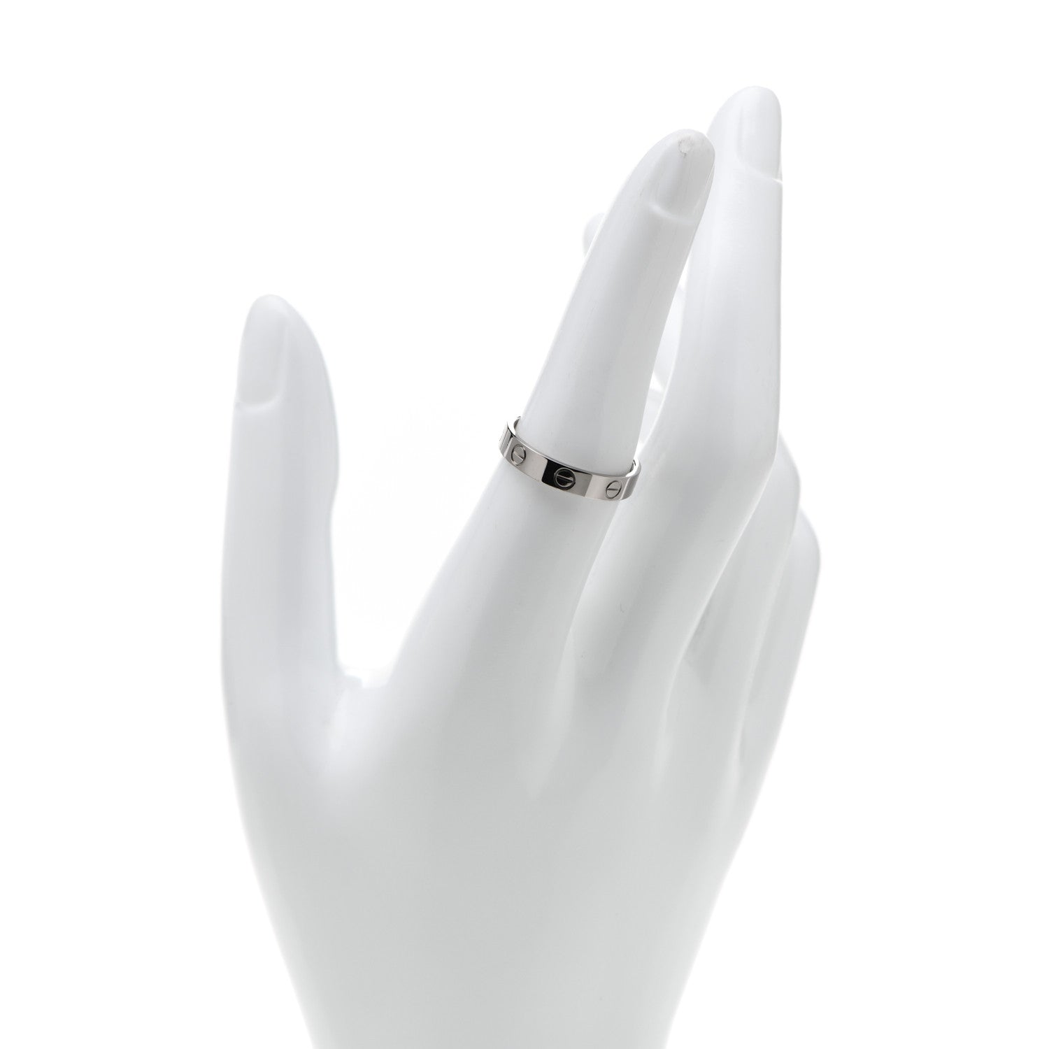 Cartier 18K White Gold 3.5mm LOVE Wedding Band Ring 54 6.75 2 of 5