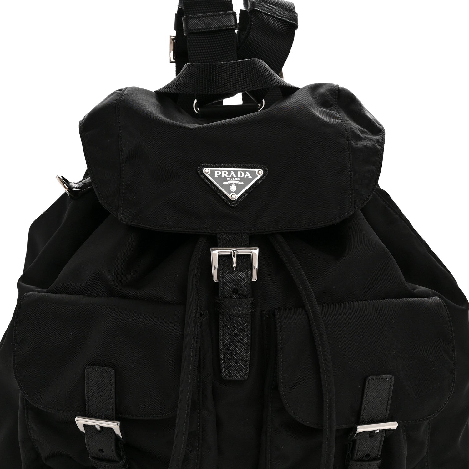 Prada Re-Nylon Vela Saffiano Medium Backpack Black 9 of 13