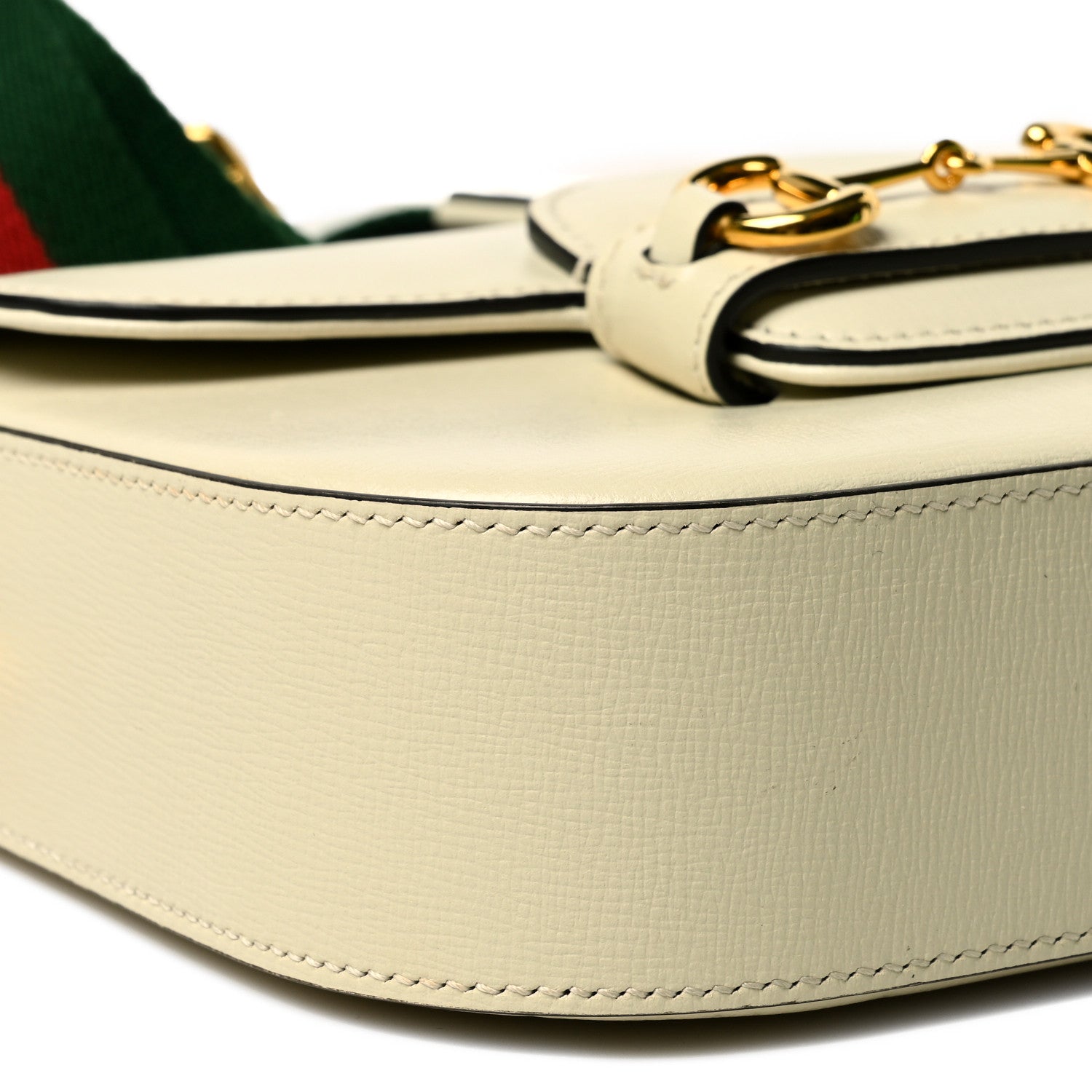 Gucci Azalea Calfskin Web Mini Horsebit 1955 Shoulder Bag Mystic White 9 of 10