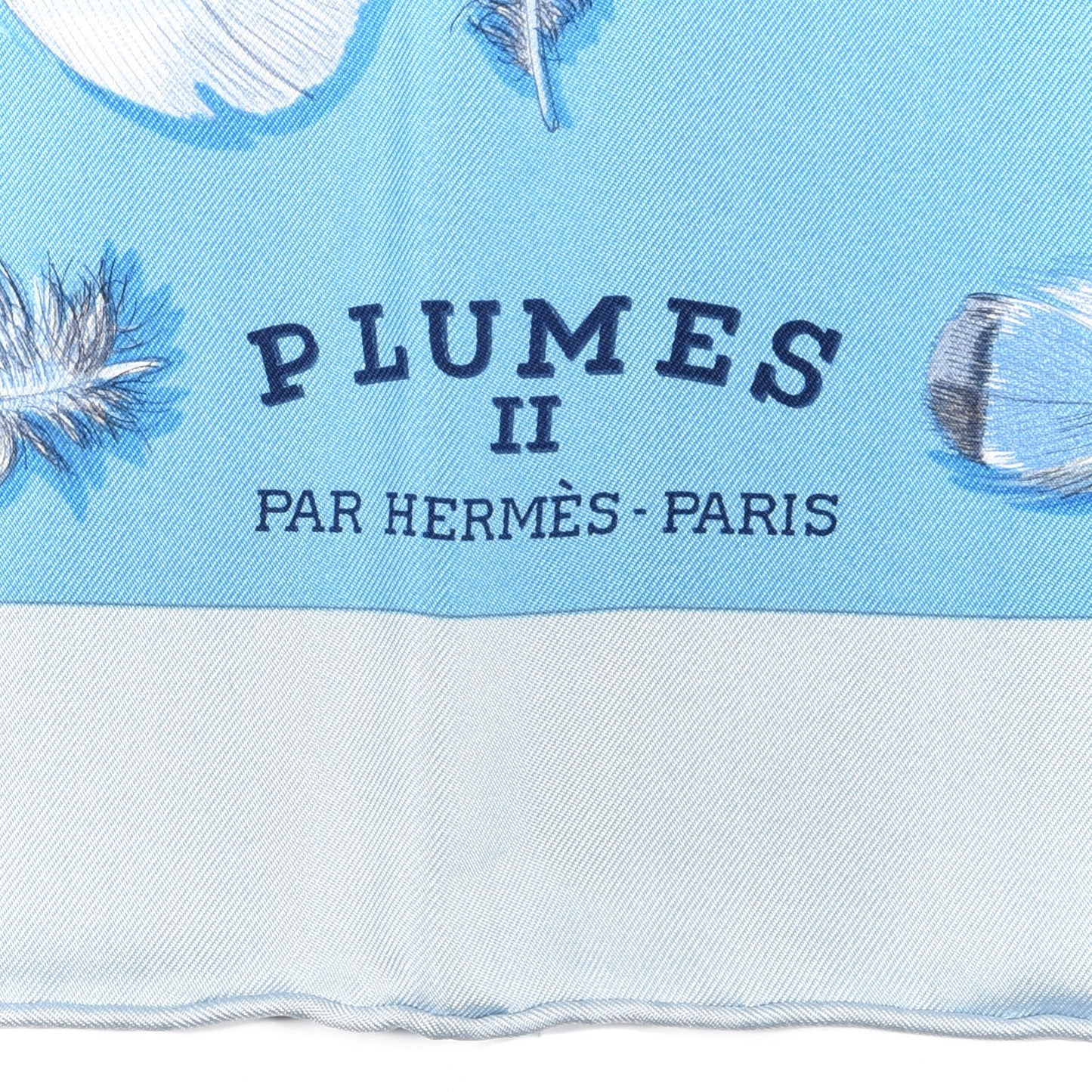 Silk Plumes II Scarf 90 Bleu Glacier Azur Ardoise