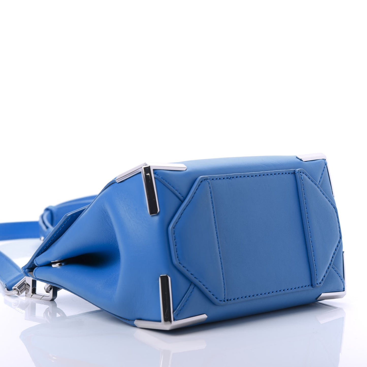 Calfskin Small Marion Tote Air Force Blue Nickel Hardware