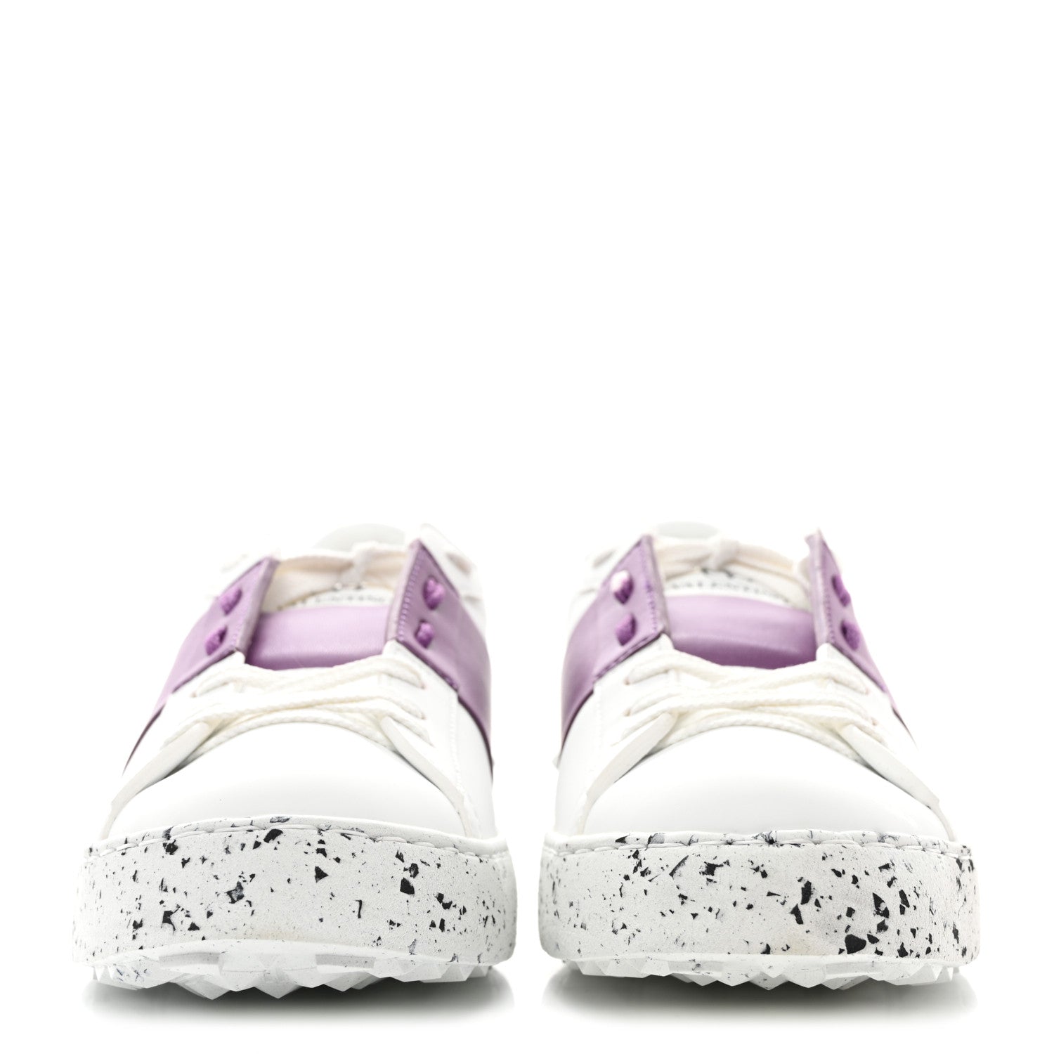 Valentino Garavani Vegan Leather Womens Rockstud Open for a Change Sneakers 39 White Sunset Purple 2 of 8
