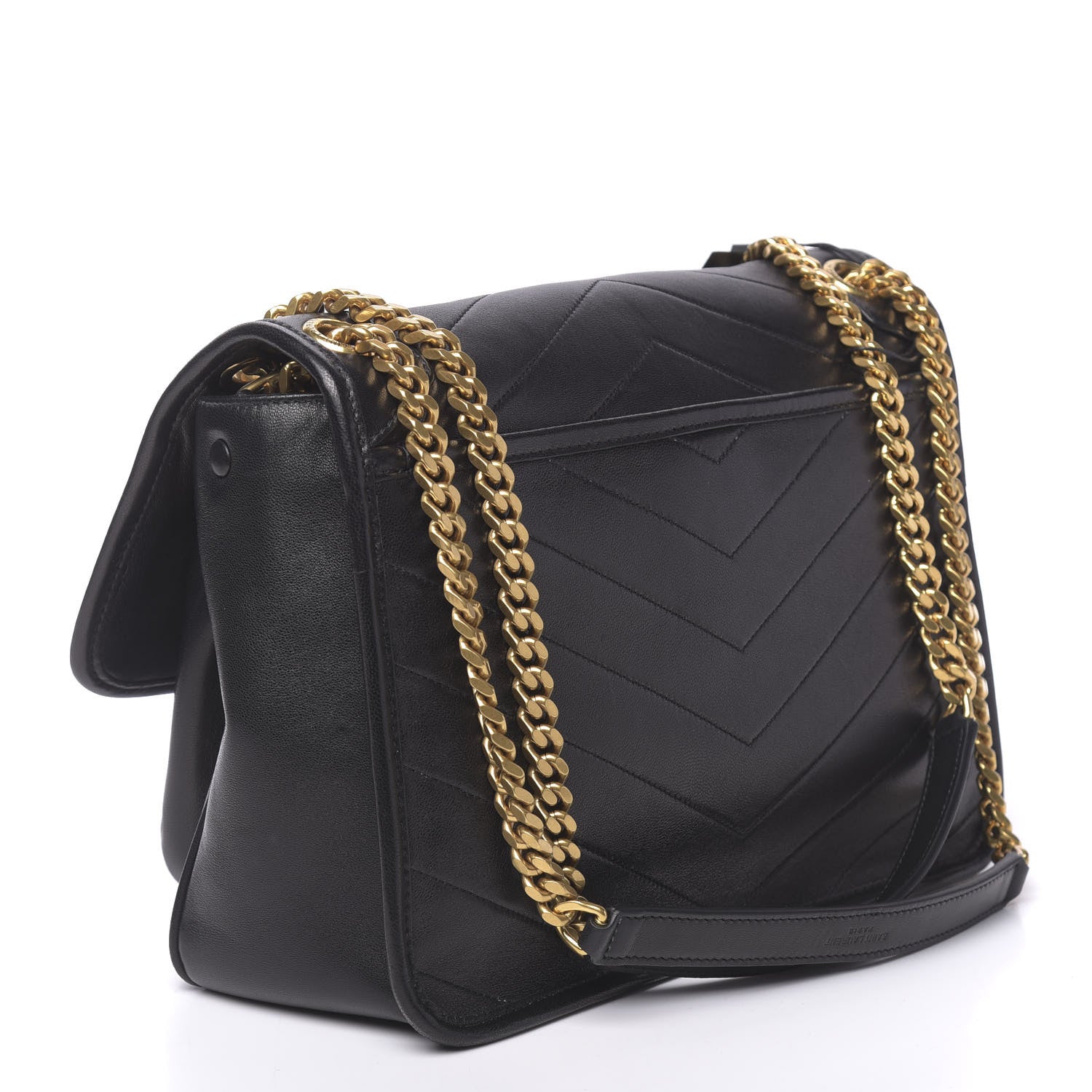 Saint Laurent Lambskin Matelasse Monogram Medium Niki Chain Satchel Black 3 of 9