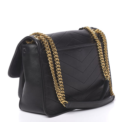 Saint Laurent Lambskin Matelasse Monogram Medium Niki Chain Satchel Black 3 of 9