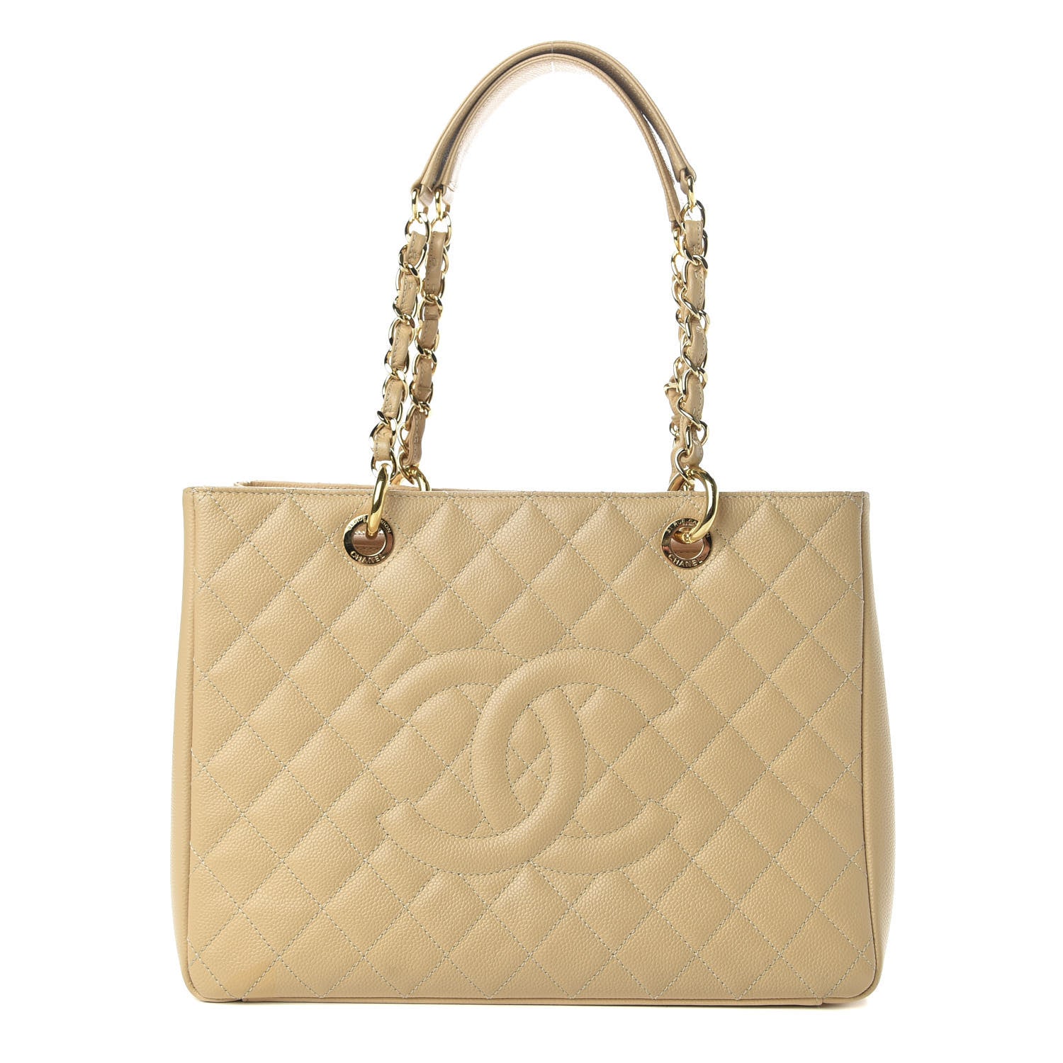 Chanel Caviar Quilted Grand Shopping Tote GST Beige 1 of 14