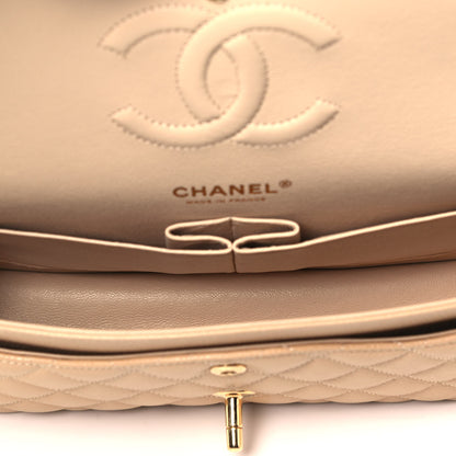 Chanel Caviar Quilted Medium Double Flap Beige 5 of 9