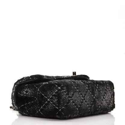 Chanel Metallic Pony Hair Quilted Extra Mini Flap Dark Silver 4 of 7