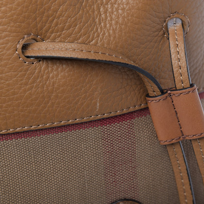 Burberry Grainy Calfskin Jute Mega Check Girl's Mini Backpack Sand 9 of 11