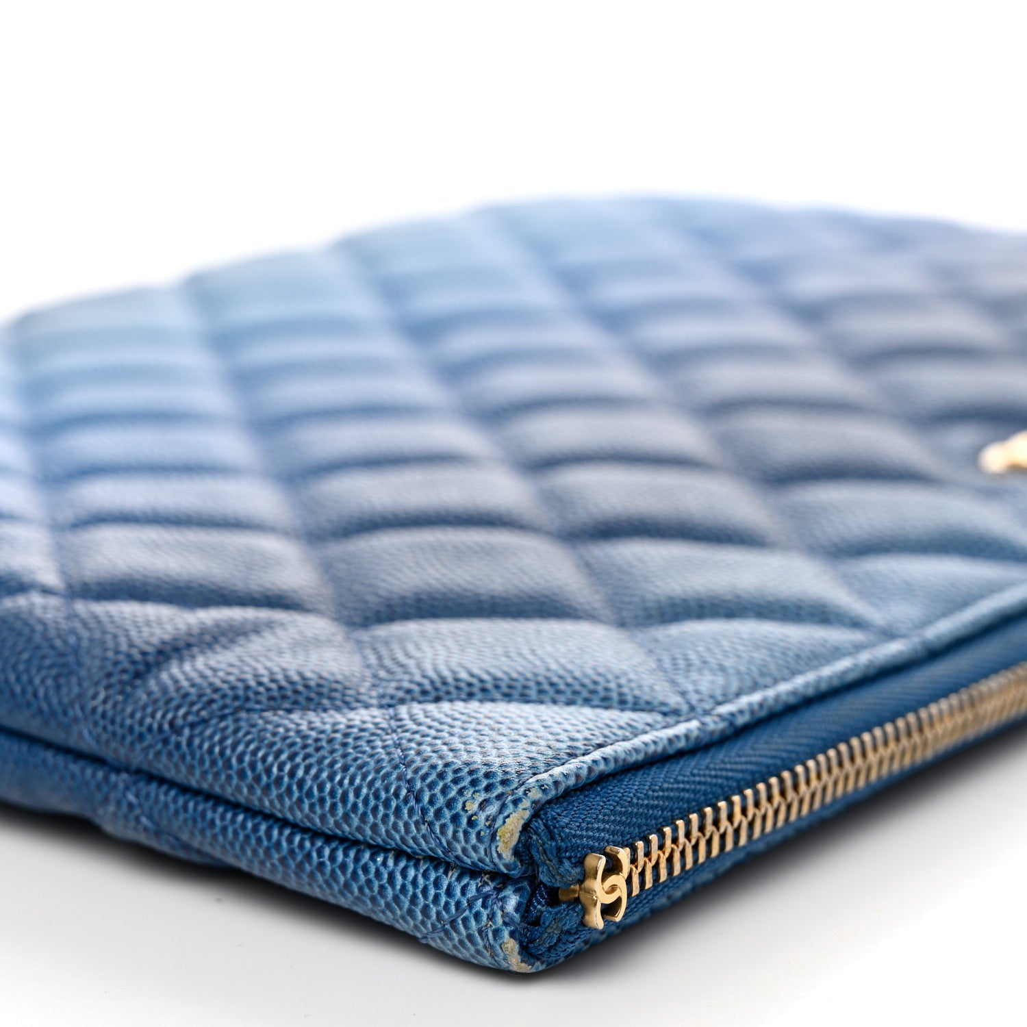 Chanel Caviar Ombre Medium Cosmetic Case Blue 9 of 12