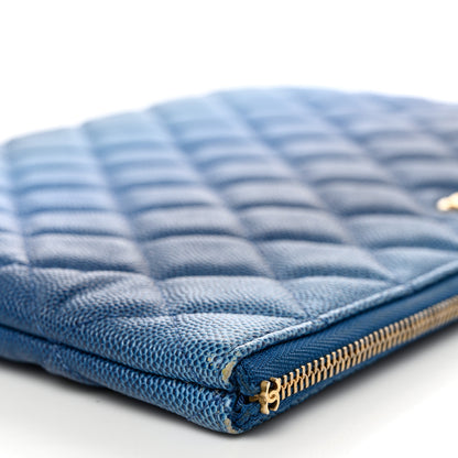 Chanel Caviar Ombre Medium Cosmetic Case Blue 9 of 12