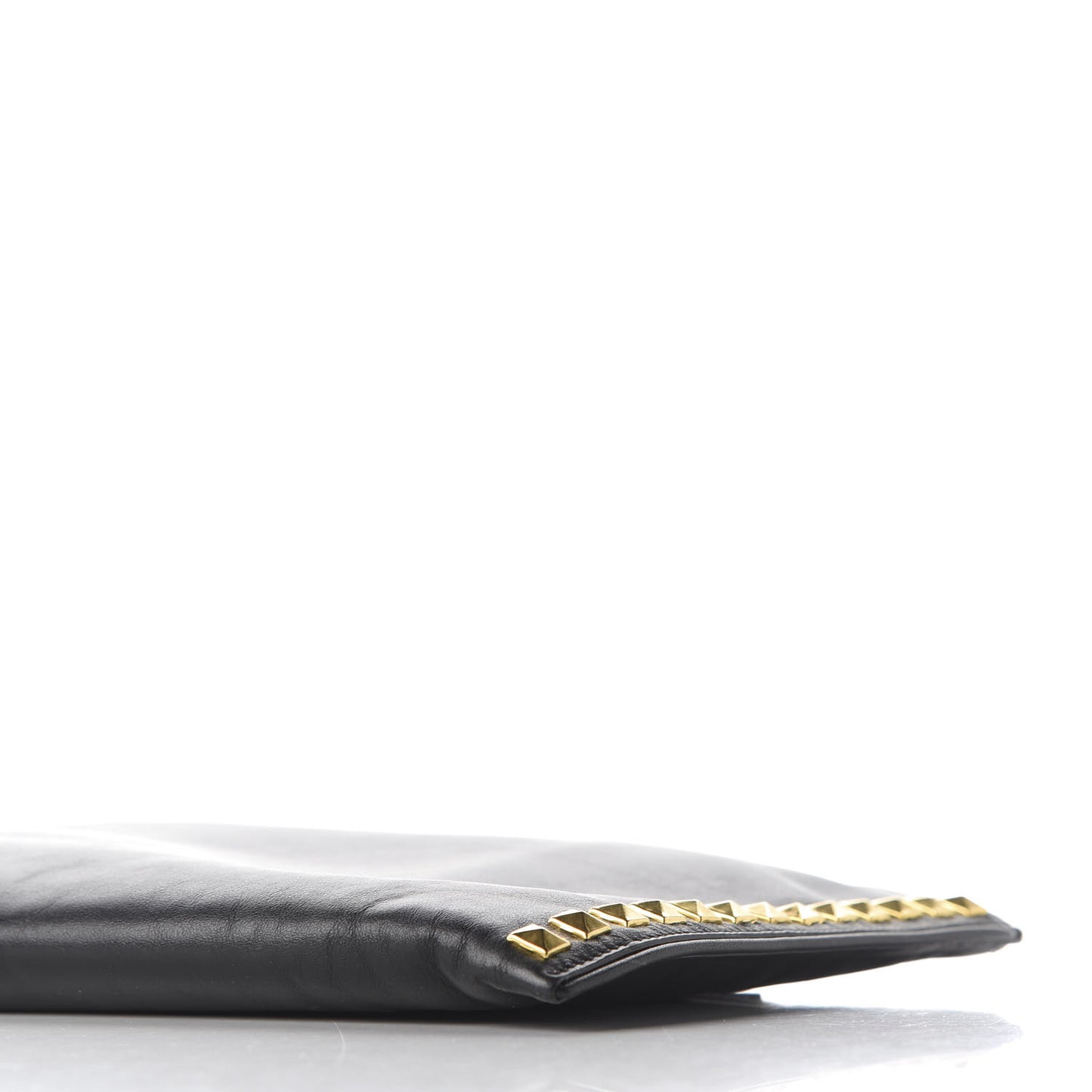 Soft Calf Studded Zip Pouch Black