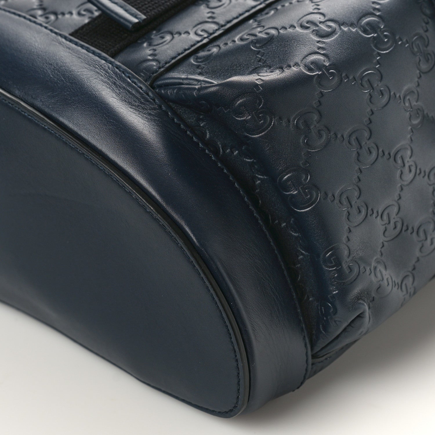 Gucci Guccissima Signature Double Buckle Backpack Navy 9 of 9