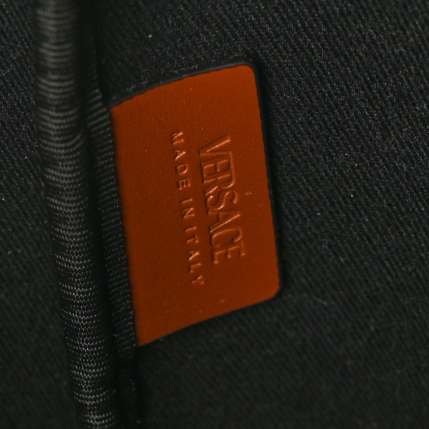 Coated Canvas Calfskin Small La Greca Signature Shopper Tote Bag Black Caramel