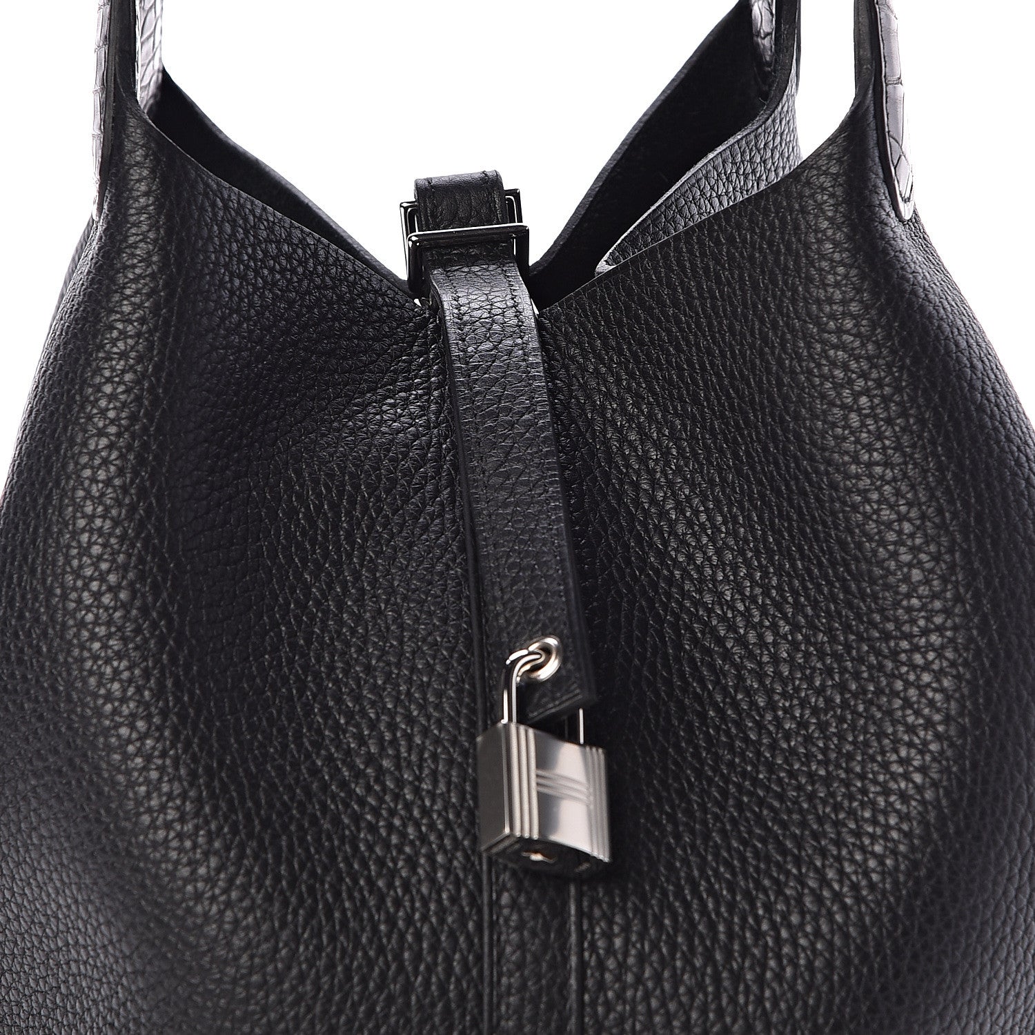 Hermes Taurillon Clemence Matte Alligator Picotin Lock Touch 22 MM Black 8 of 10